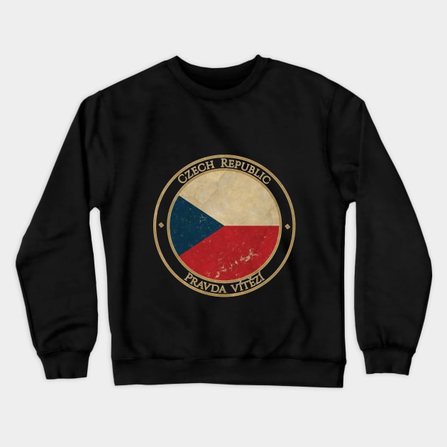 Vintage Czechia Czech Republic Europe European EU Flag Crewneck Sweatshirt by DragonXX